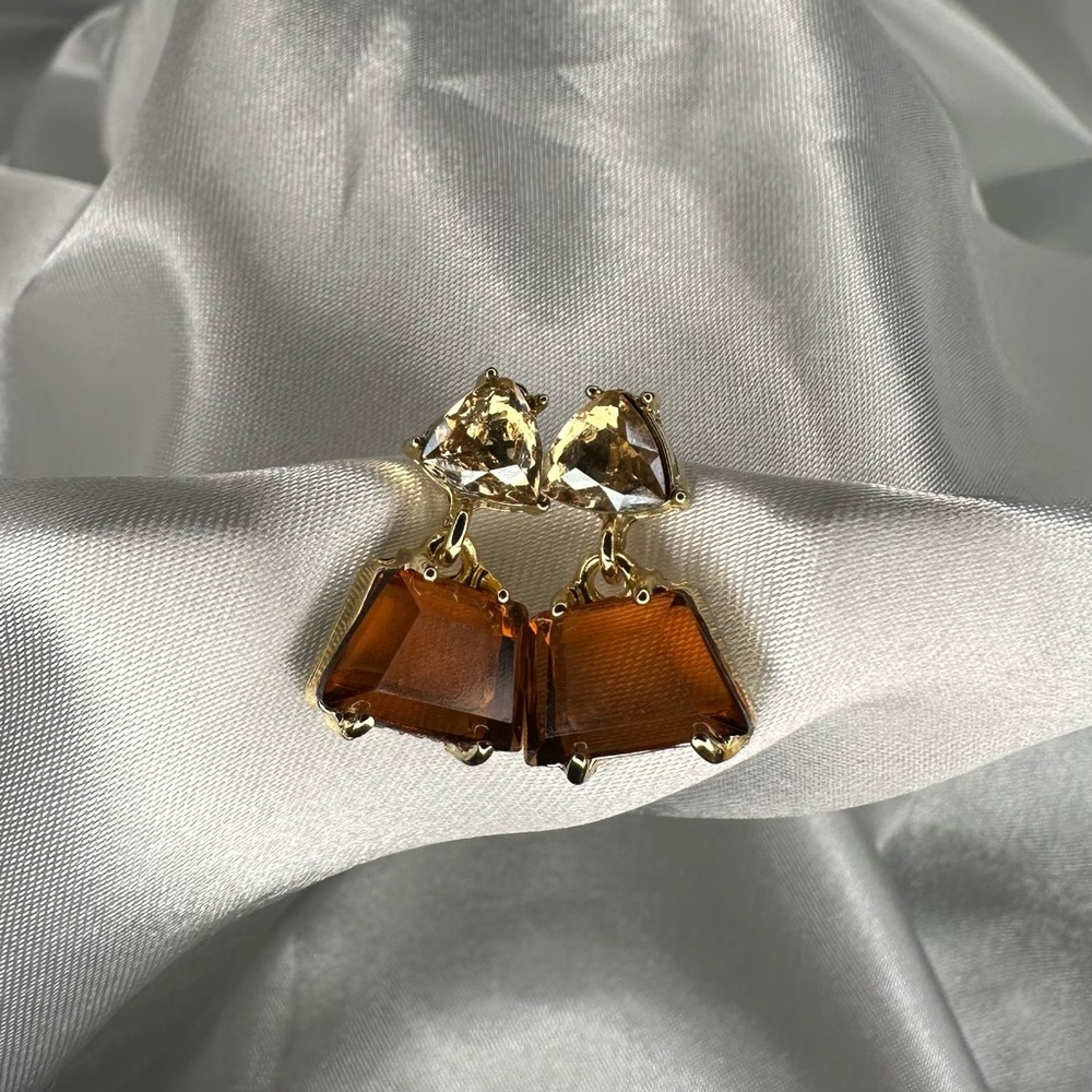 Geometric Crystal Drop Earrings